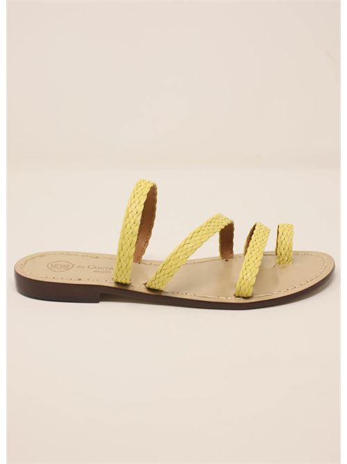 Yellow woven leather Capri sandals Da Costanzo | TRECCEINTRECCIATEGIALLO